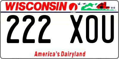 WI license plate 222XOU