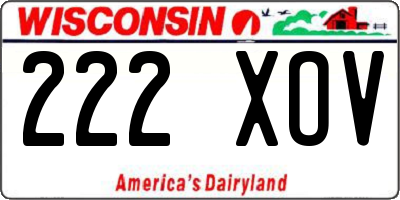 WI license plate 222XOV