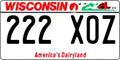 WI license plate 222XOZ