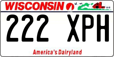 WI license plate 222XPH