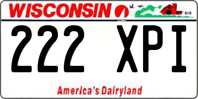 WI license plate 222XPI