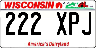 WI license plate 222XPJ