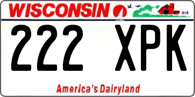 WI license plate 222XPK