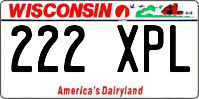 WI license plate 222XPL
