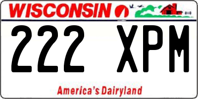 WI license plate 222XPM