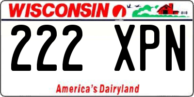 WI license plate 222XPN