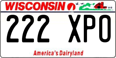 WI license plate 222XPO