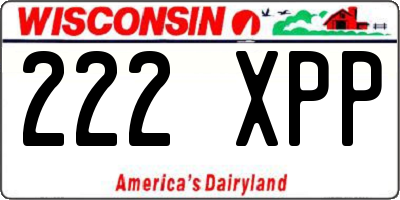 WI license plate 222XPP