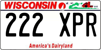 WI license plate 222XPR