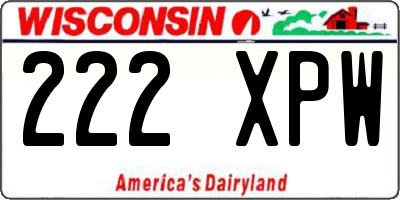 WI license plate 222XPW