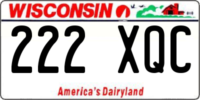 WI license plate 222XQC
