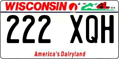 WI license plate 222XQH