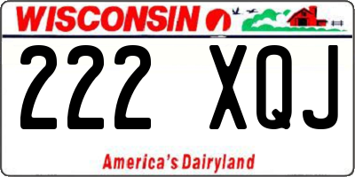 WI license plate 222XQJ
