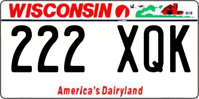 WI license plate 222XQK