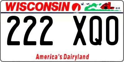 WI license plate 222XQO