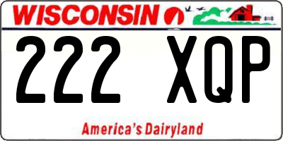 WI license plate 222XQP
