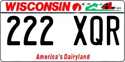 WI license plate 222XQR