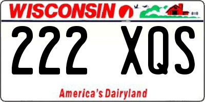 WI license plate 222XQS