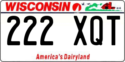 WI license plate 222XQT