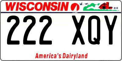 WI license plate 222XQY