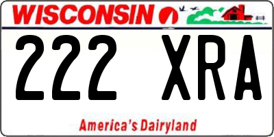 WI license plate 222XRA
