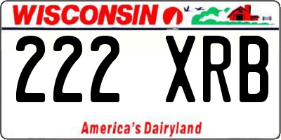 WI license plate 222XRB