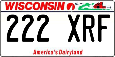 WI license plate 222XRF