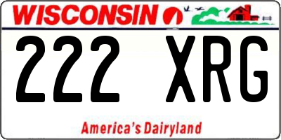 WI license plate 222XRG