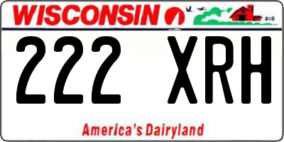 WI license plate 222XRH