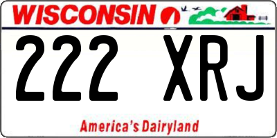 WI license plate 222XRJ