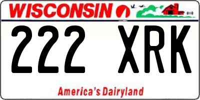 WI license plate 222XRK