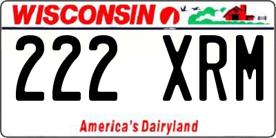 WI license plate 222XRM