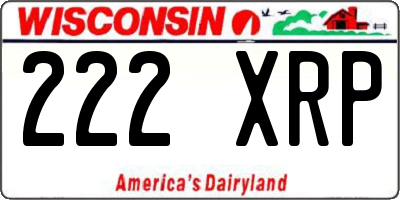 WI license plate 222XRP