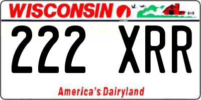 WI license plate 222XRR