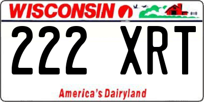 WI license plate 222XRT