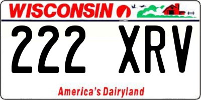 WI license plate 222XRV