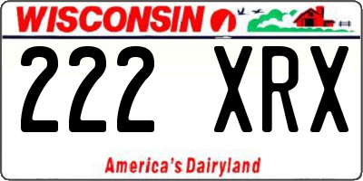 WI license plate 222XRX