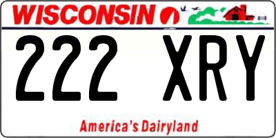 WI license plate 222XRY