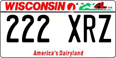 WI license plate 222XRZ