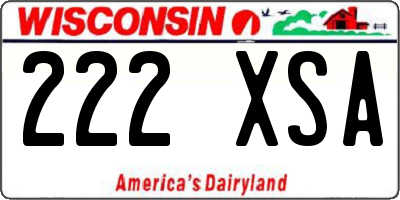 WI license plate 222XSA