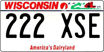 WI license plate 222XSE