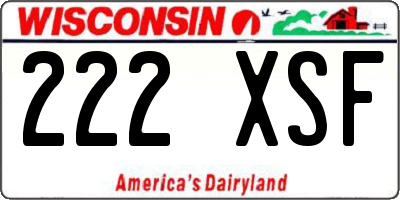 WI license plate 222XSF