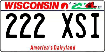 WI license plate 222XSI