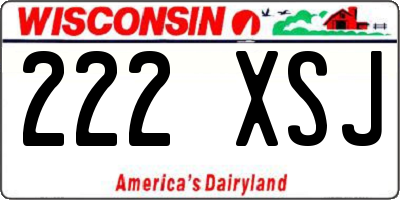 WI license plate 222XSJ