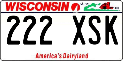 WI license plate 222XSK