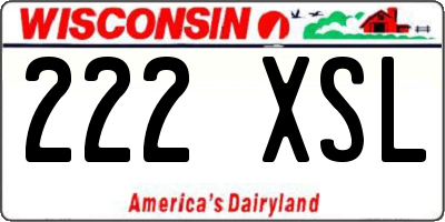 WI license plate 222XSL