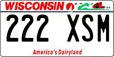 WI license plate 222XSM