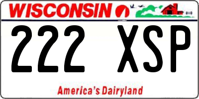 WI license plate 222XSP