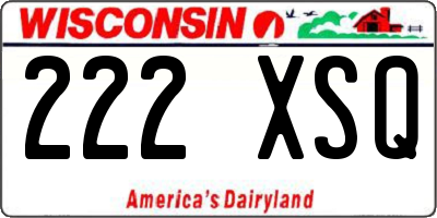 WI license plate 222XSQ