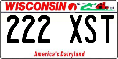 WI license plate 222XST